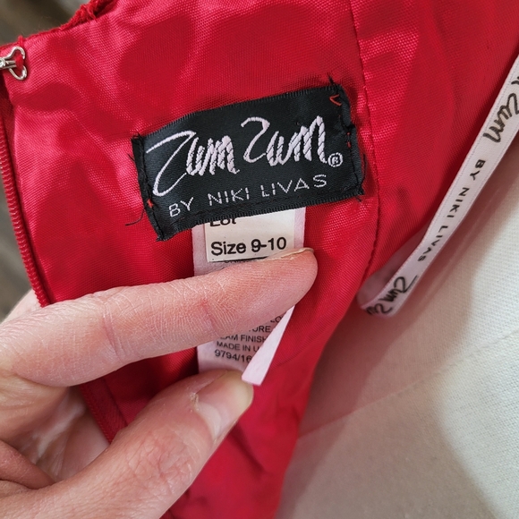 NWT Zum Zum By Niki Livas Red Mermaid Lace Halter Prom Gala Formal Gown - Picture 11 of 16